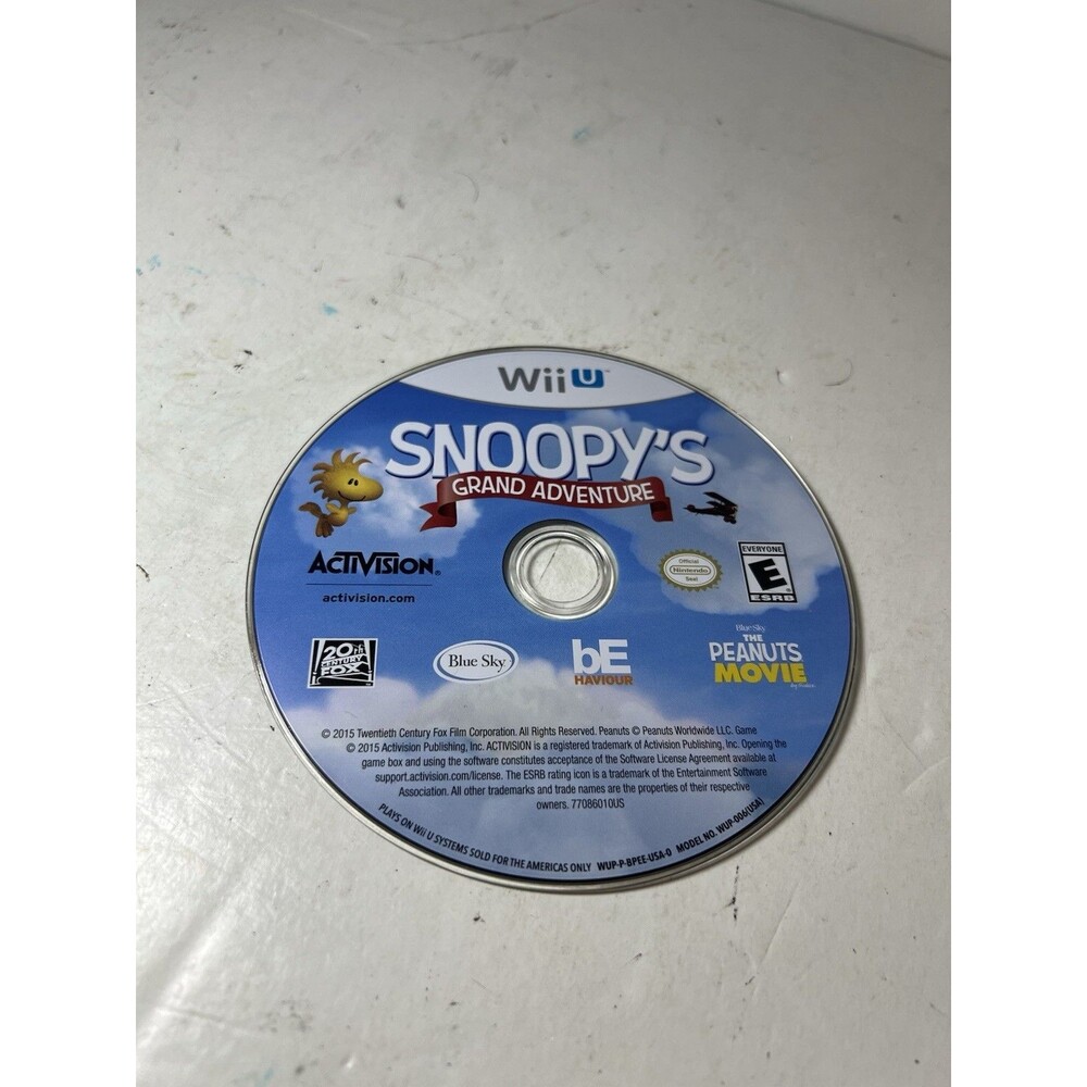 SNOOPY'S GRAND ADVENTURE NINTENDO WII U DISC ONLY Peanuts